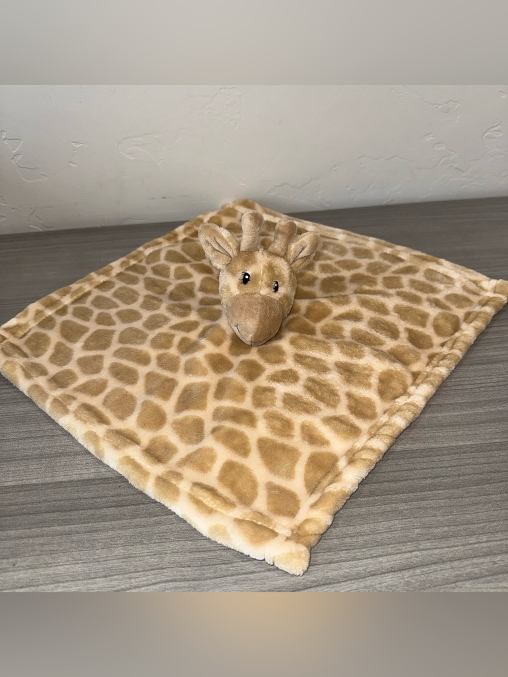 HB Hudson Giraffe Baby Lovey Beige White Spots Plush Security Blanket 13”